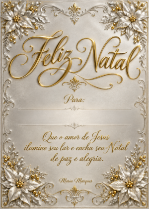 Cartão de Natal prateado